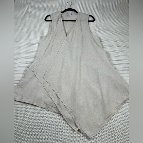 Vintage Match Point Cream Linen Drape Vest. Size Medium. - Picture 5 of 7